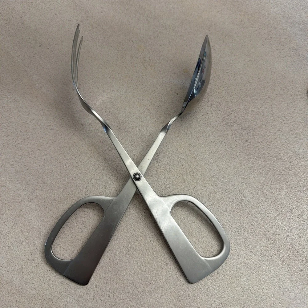Stainless Steel 18/8 Silver Kitchenware Serving Salad Tongs - Picture 3 of 5